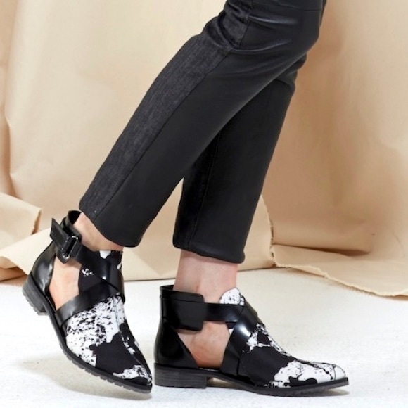 Tibi Shoes - Tibi🖤Gail Cutout Buckle Perforated Ankle Bootie 9